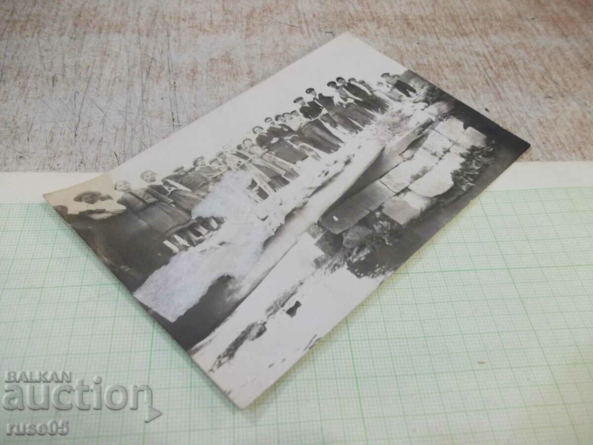 Auction Old photo of young people on the bridge over the river Auction Old photo of young people on the bridge over the river
