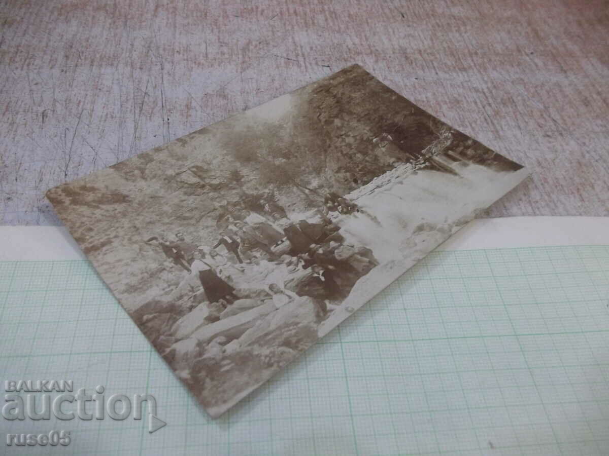 Delivery of Old photo of young people on an outing on the river around St. Zagora Delivery of Old photo of young people on an outing on the river around St. Zagora