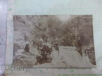 Old photo of young people on an outing on the river around St. Zagora