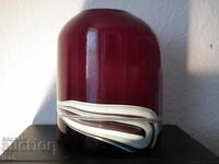 Colored glass vase by studio Lebed - burgundy