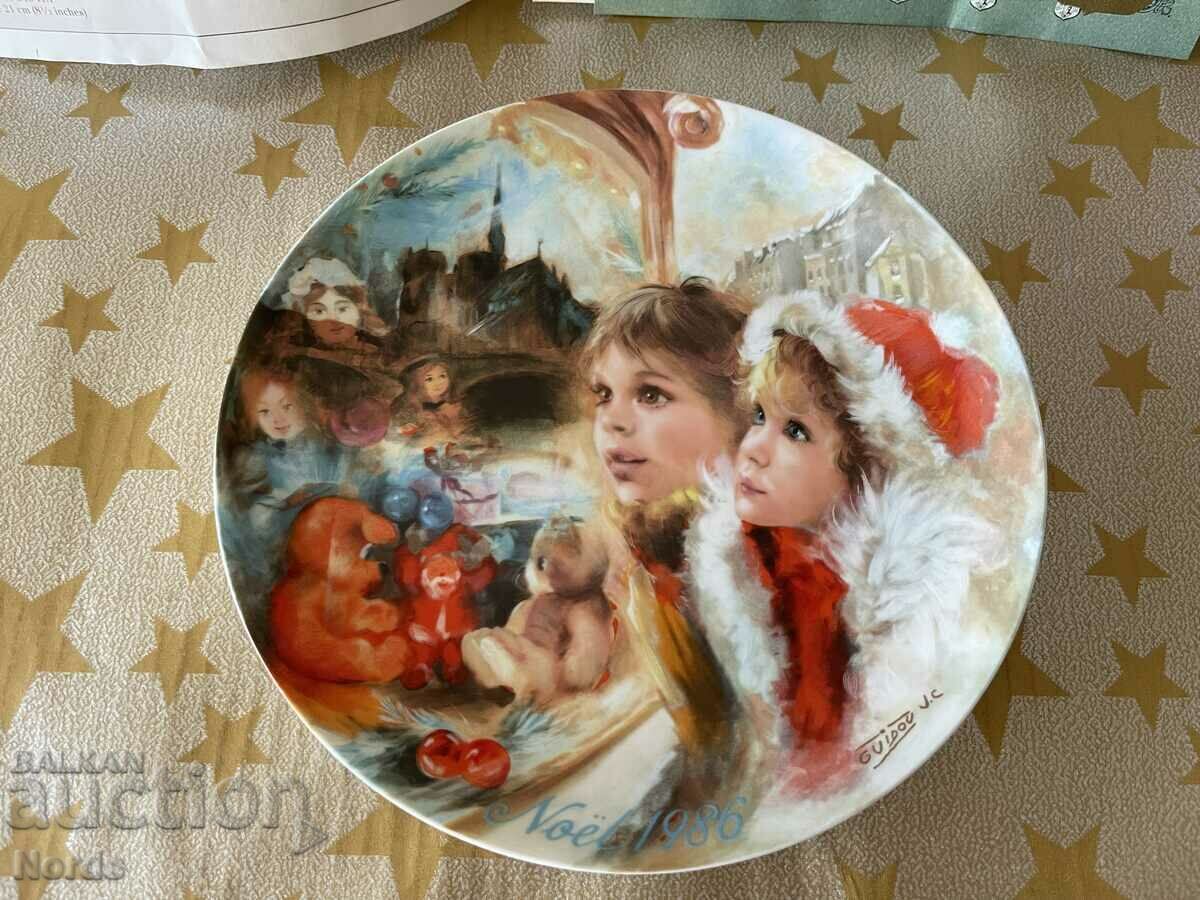 Christmas plate with LIMOGES 1986 certificate