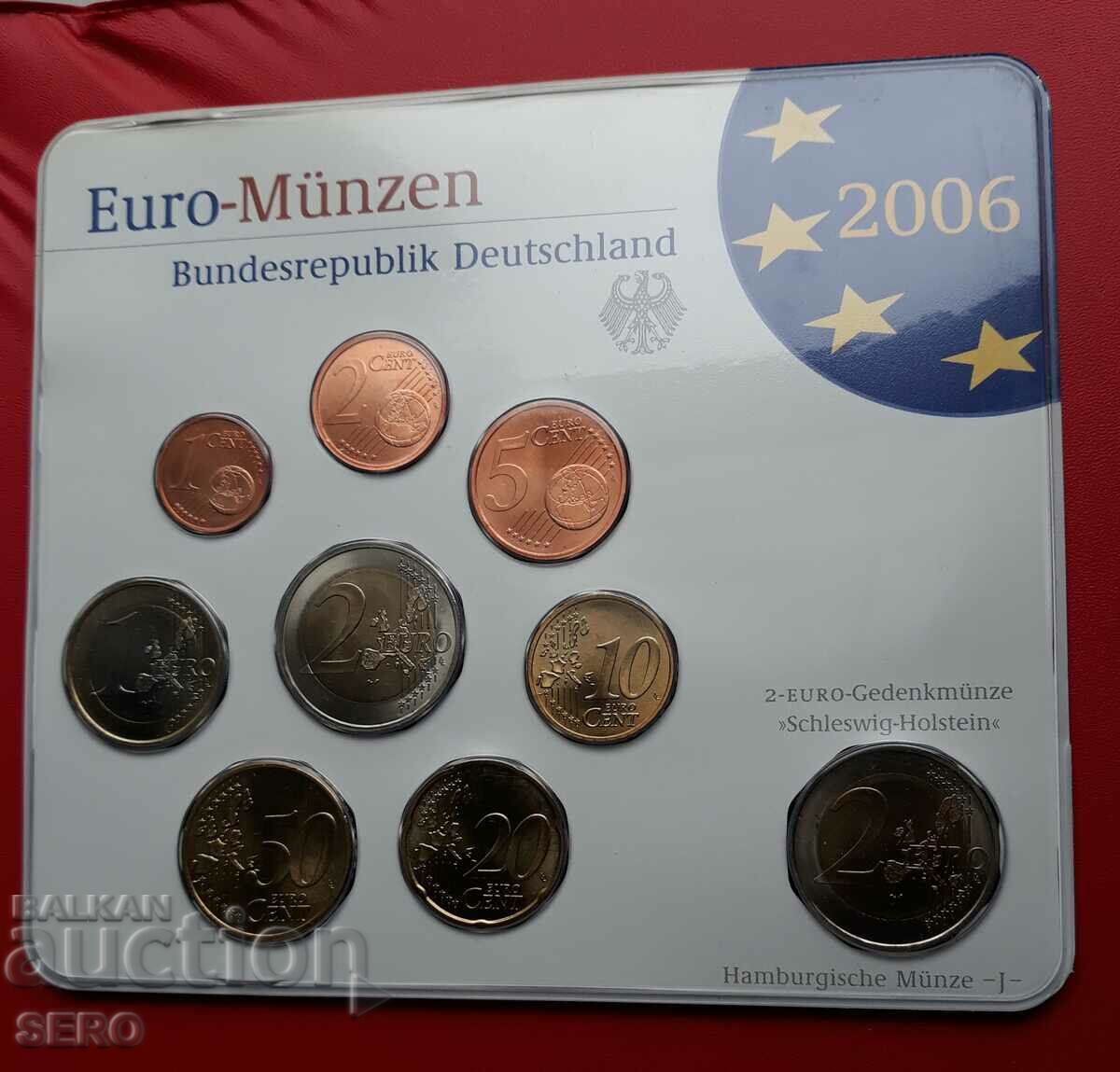 Germania SET 2006 J-Hamburg de 9 monede/2x2 euro/