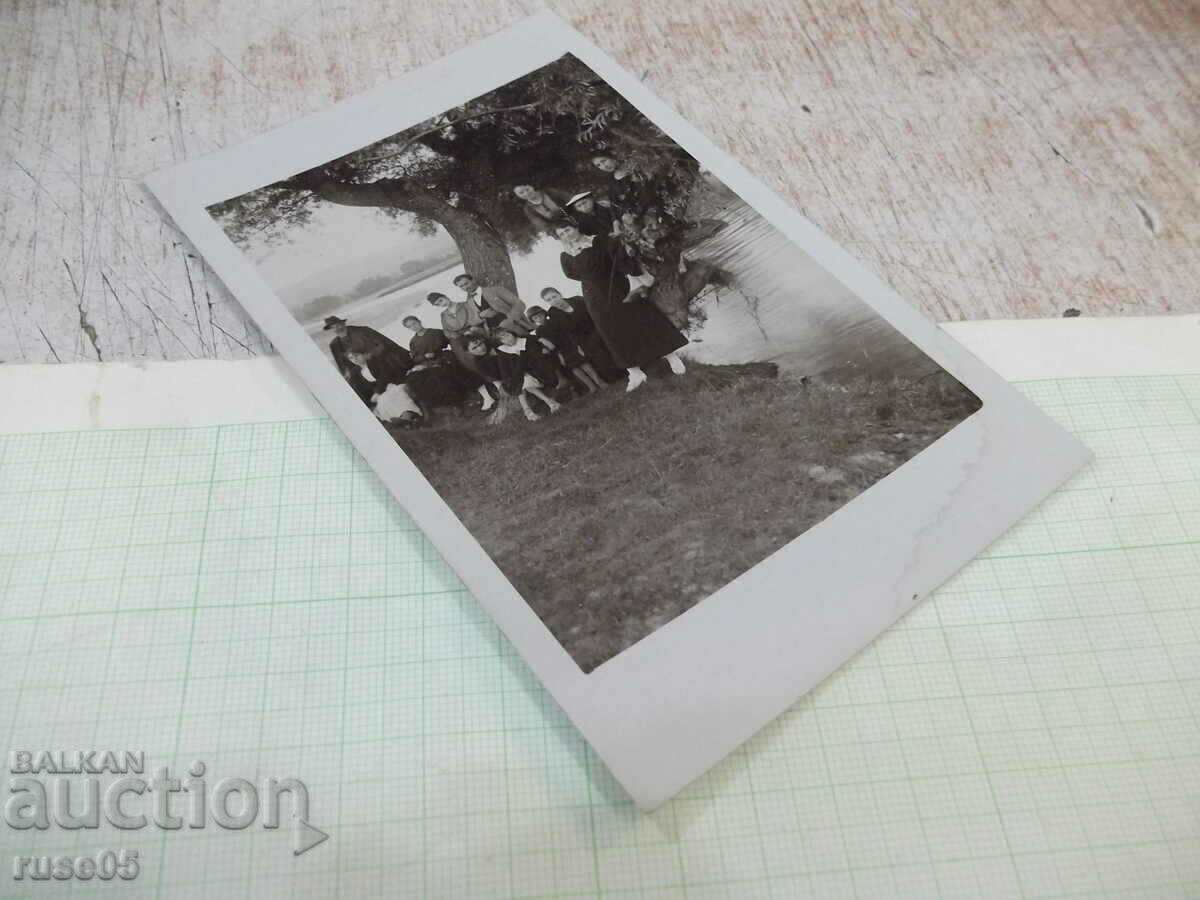 Auction Old photo of a group on the river under the tree Auction Old photo of a group on the river under the tree