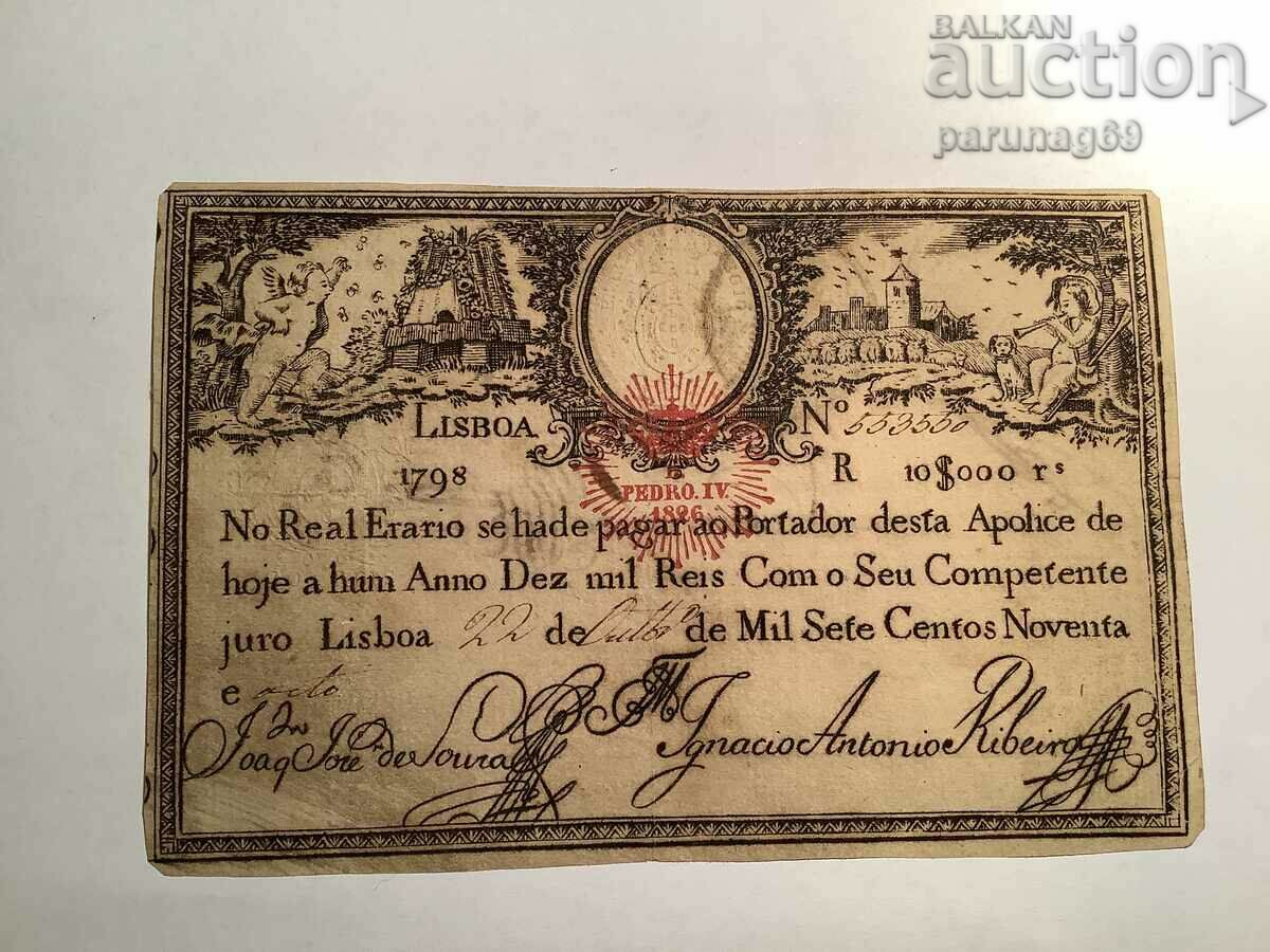 Portugal 10000 reis 1826 year R 28