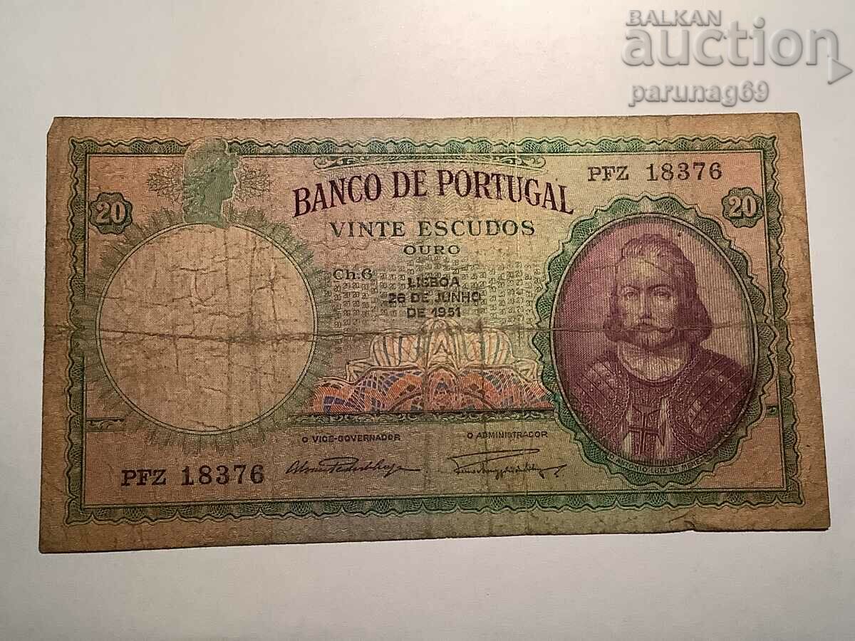 Licitație Portugalia 20 escudos 1951 an R 153a Licitație Portugalia 20 escudos 1951 an R 153a