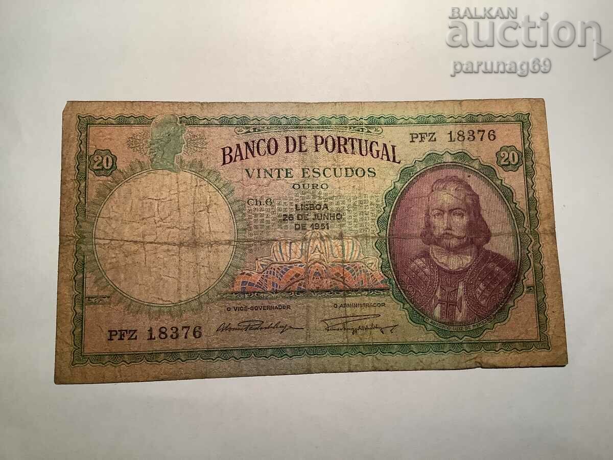 Portugalia 20 escudos 1951 an R 153a Portugalia 20 escudos 1951 an R 153a