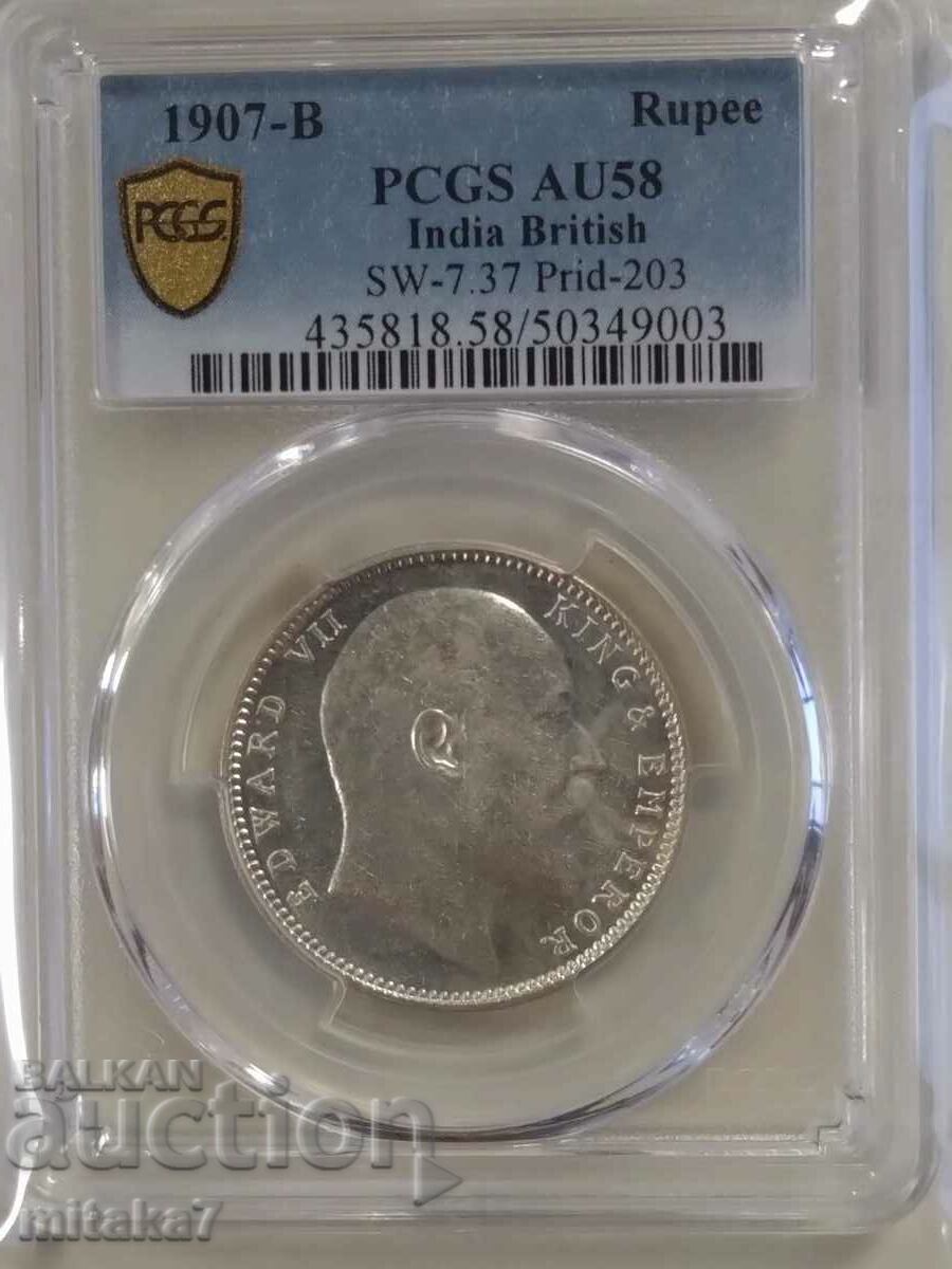 1 rupee 1907, India 1 rupee 1907, India
