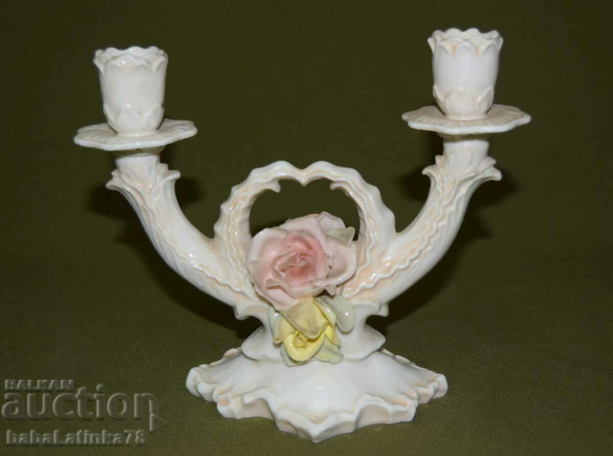 A beautiful porcelain candle holder