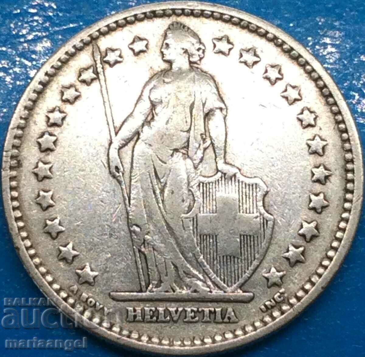 2 Φράγκα Ελβετία 1911 Helvetia Silver