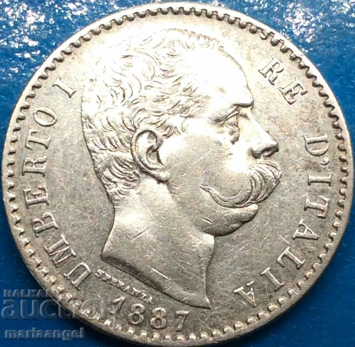 2 Lire 1887 Italy Umberto I Silver