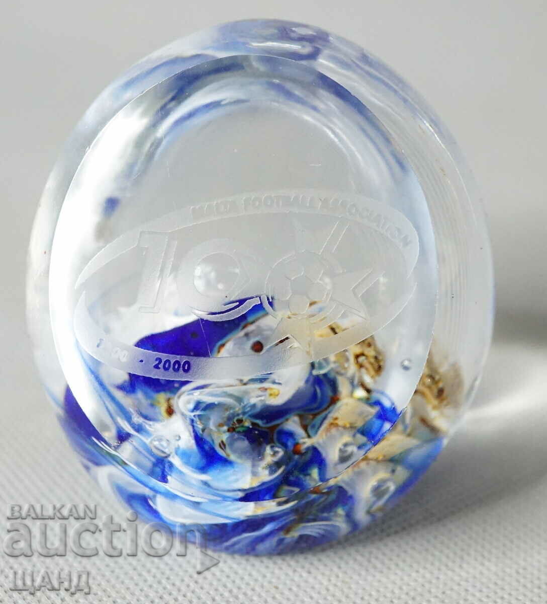 Old Glass Paperweight 100 g Makti Football Association