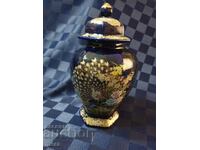 Japanese porcelain cobalt urn, vase