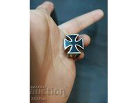 Silver Plated Old Ring - Knight's Maltese Cross Enamel C&S