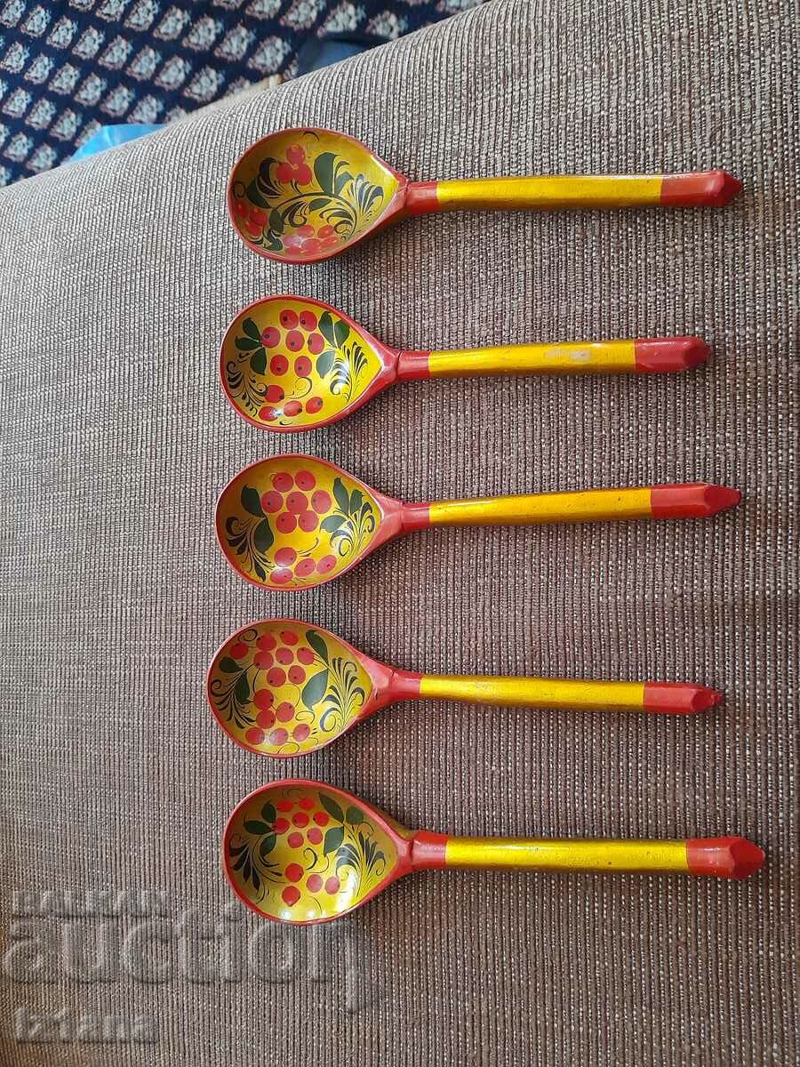 Old Russian wooden spoons