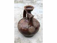 .OLD GLAZED VINEGAR POT KRONDIR WINE VESSEL CERAMIC PITCHER