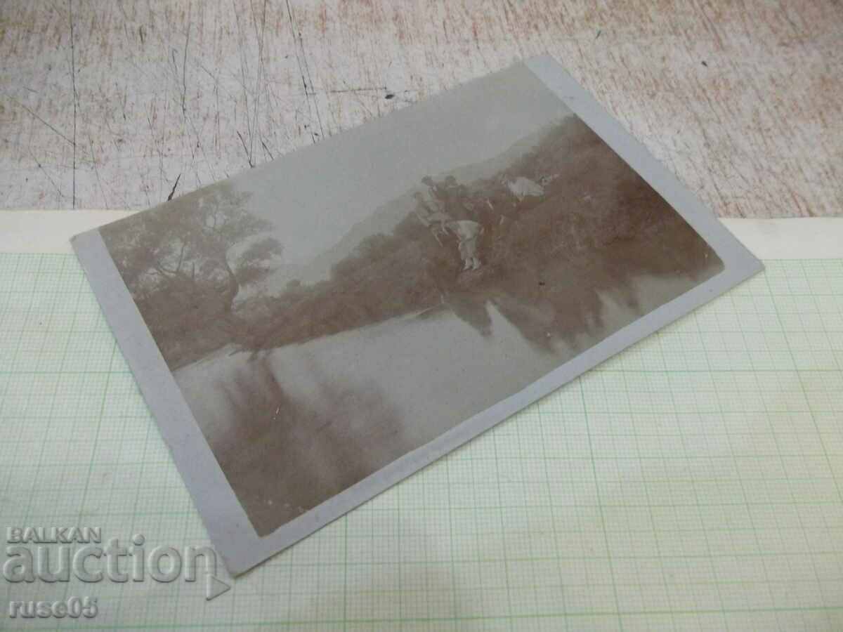 Auction Old photo with friends on the river bank Auction Old photo with friends on the river bank