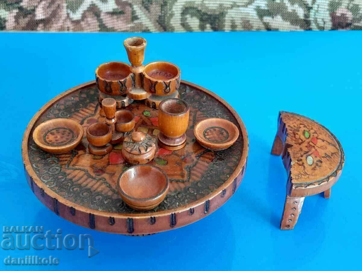 *$*Y*$* UNIQUE OLD SMALL FURNITURE WOOD - BULGARIA *$*Y*$* - 5
