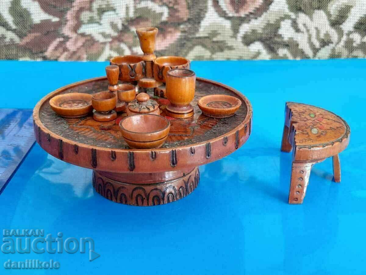 *$*Y*$* UNIQUE OLD SMALL FURNITURE WOOD - BULGARIA *$*Y*$*