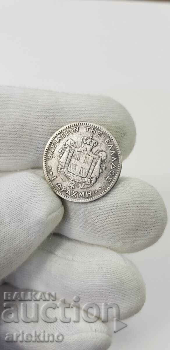 Rare Royal Silver Coin 1 Drachma - Greece - 1873 - 6 Rare Royal Silver Coin 1 Drachma - Greece - 1873 - 6