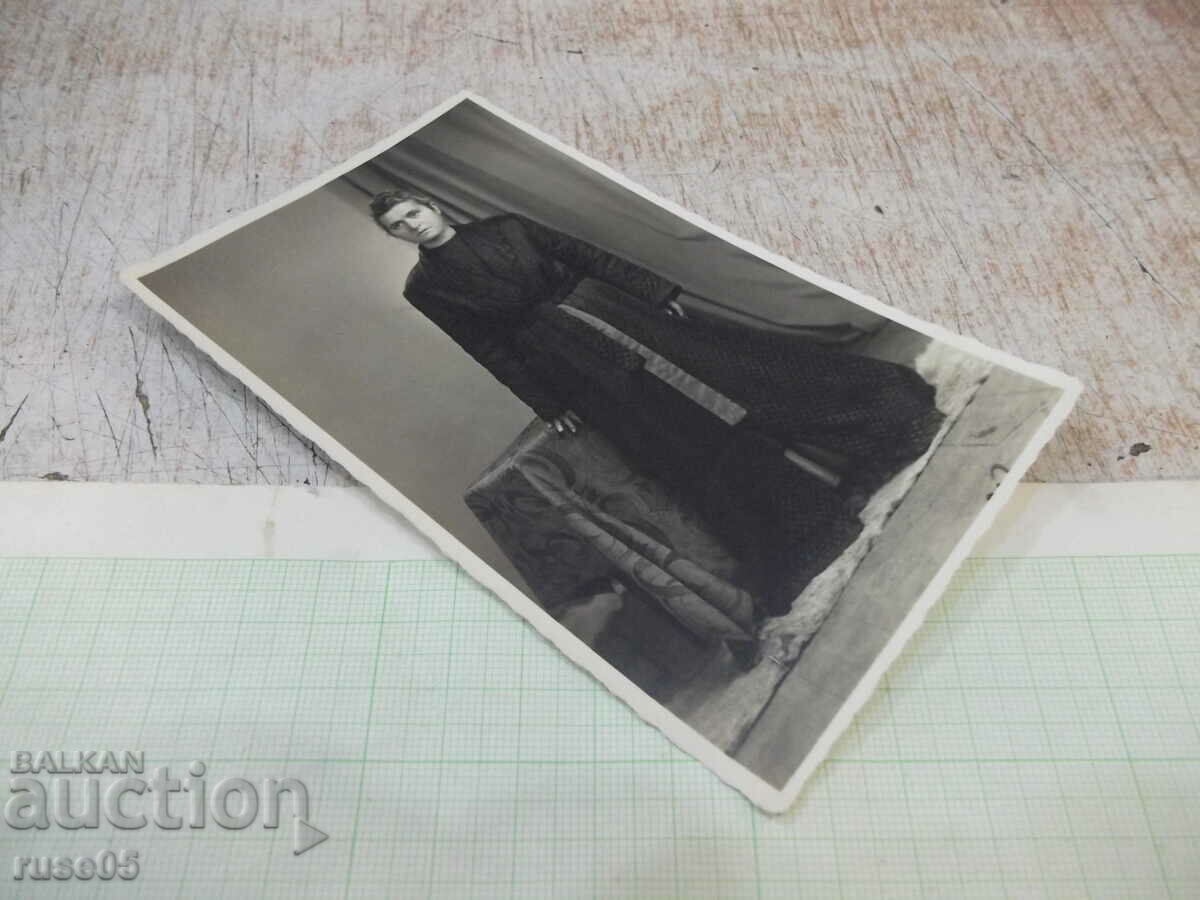 Auction Old photo of a woman at a table - 2 Auction Old photo of a woman at a table - 2