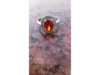 New beautiful ring with zircon and crystals