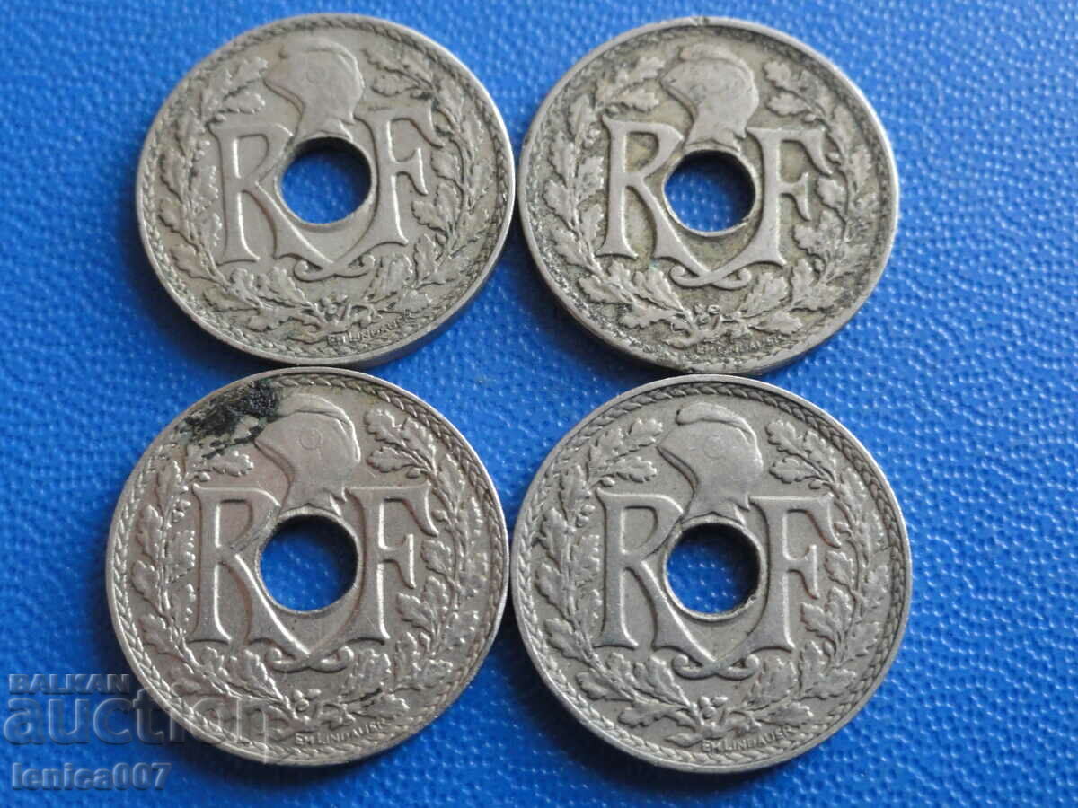 France 1924-38 - 5 centimes (4 pieces) with price 5.60 BGN | € 2.86 France 1924-38 - 5 centimes (4 pieces) with price 5.60 BGN | € 2.86