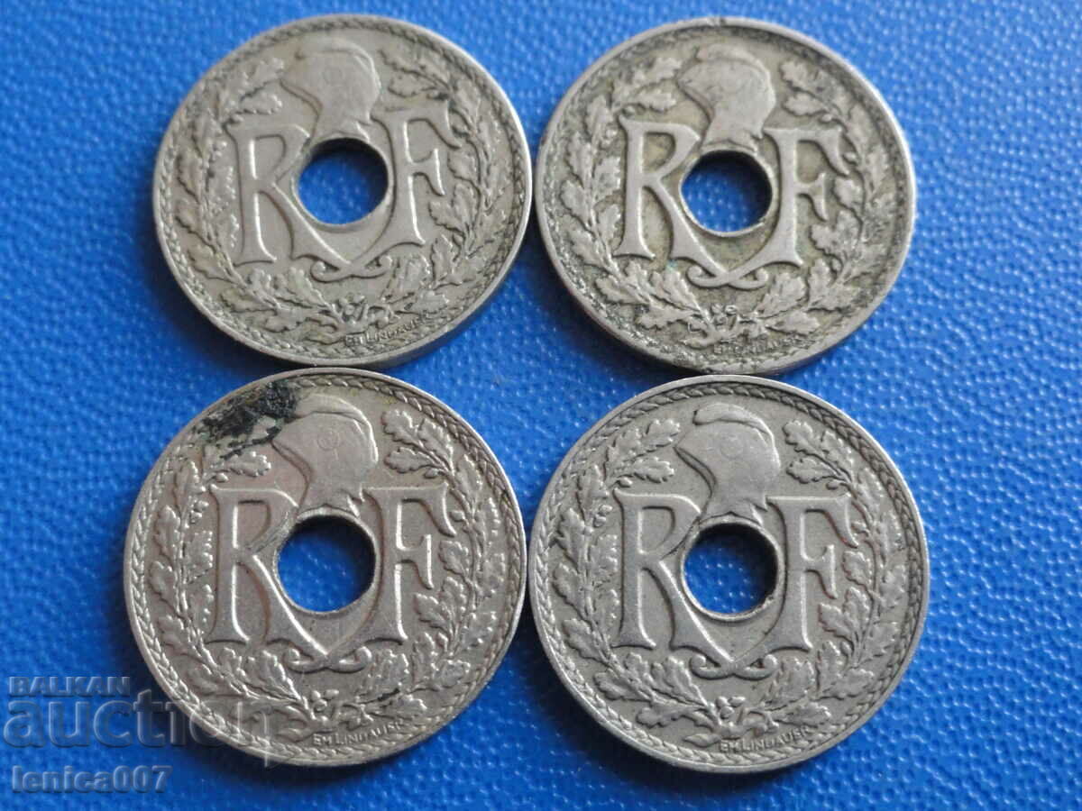 France 1924-38 - 5 centimes (4 pieces) - 6 France 1924-38 - 5 centimes (4 pieces) - 6