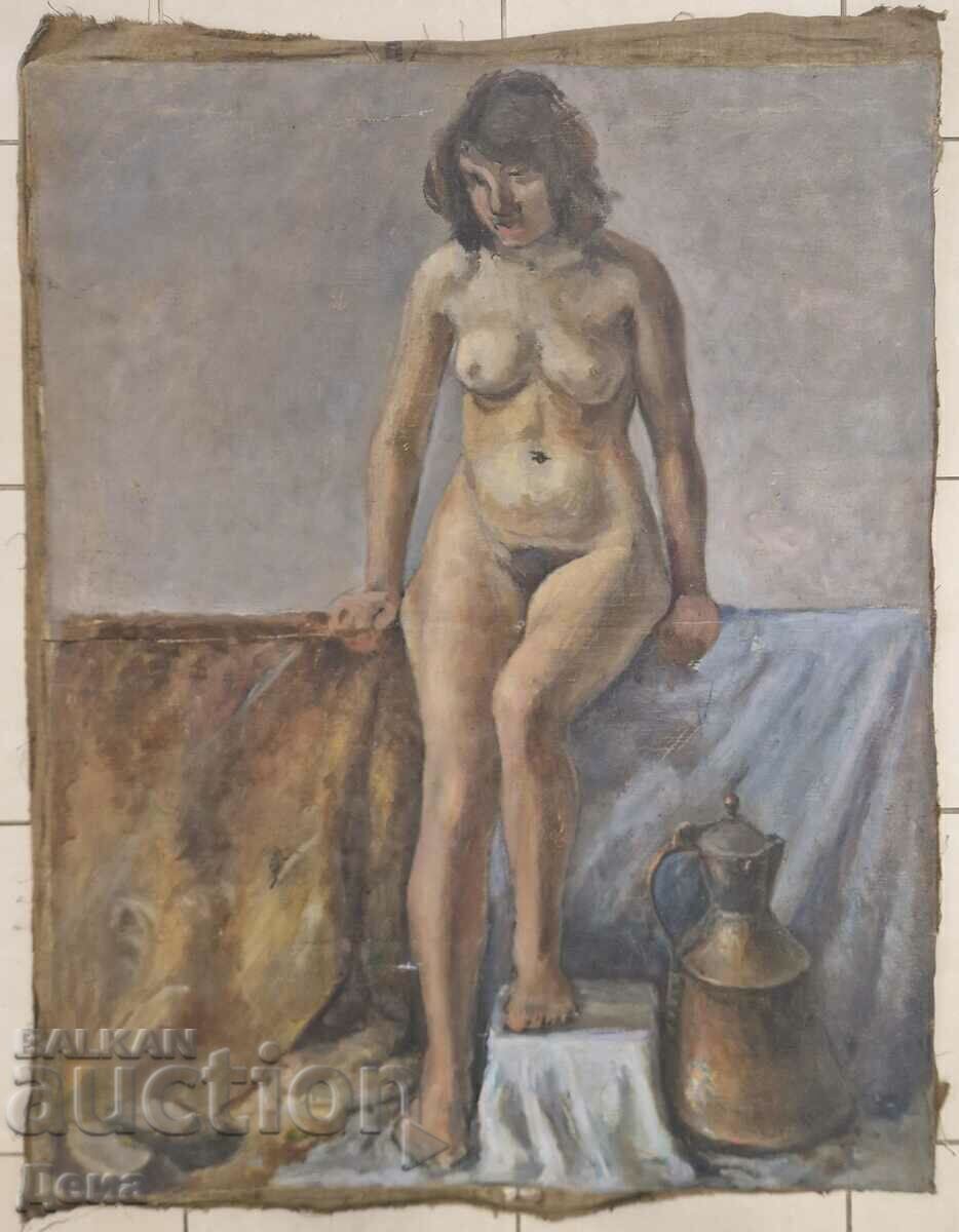 Παλιός ακαδημαϊκός καμβάς-διπλής όψης.