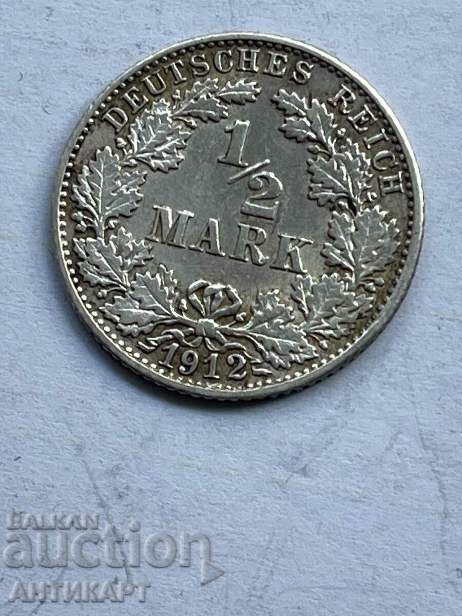 monedă 1/2 marcă Germania 1912 F argint