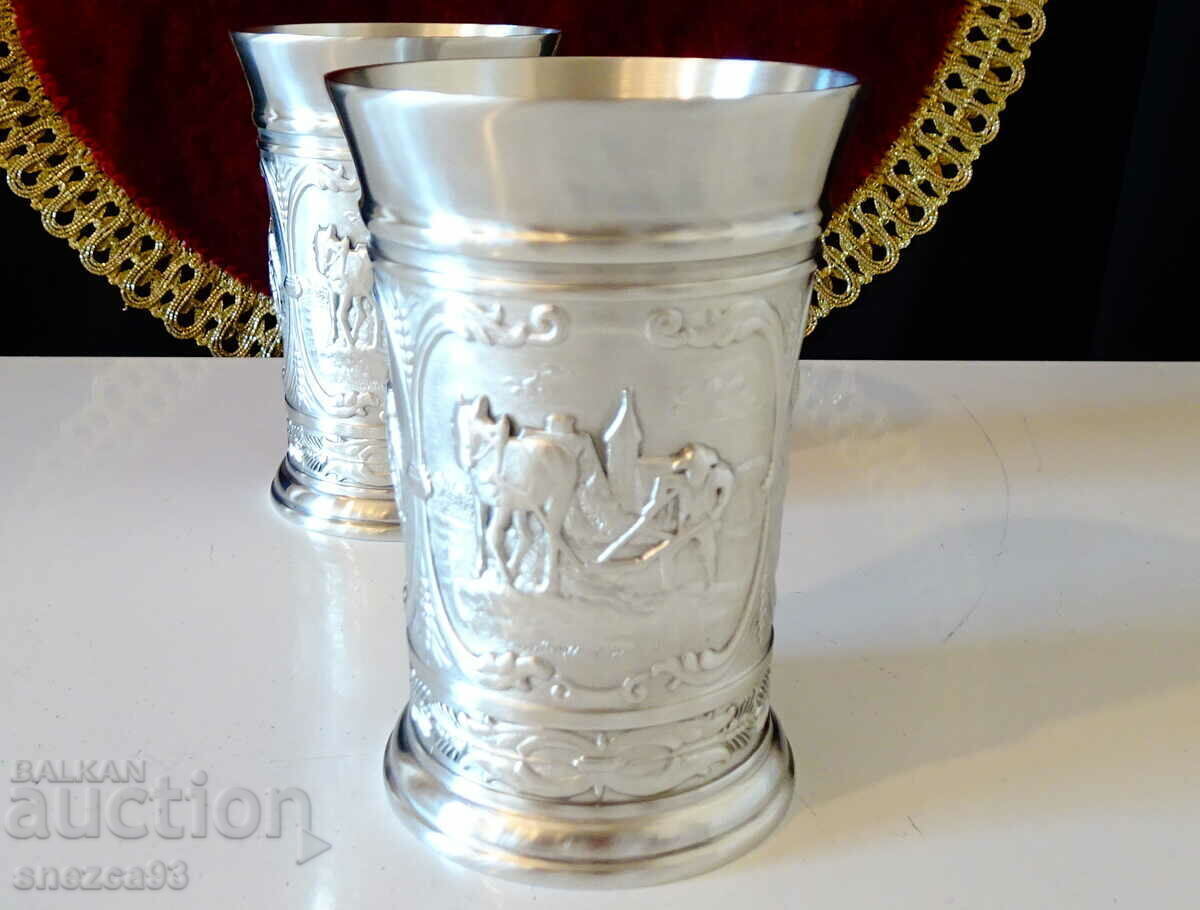 Two tin cups with Oran, Sowing, Harvest, 200 ml Two tin cups with Oran, Sowing, Harvest, 200 ml