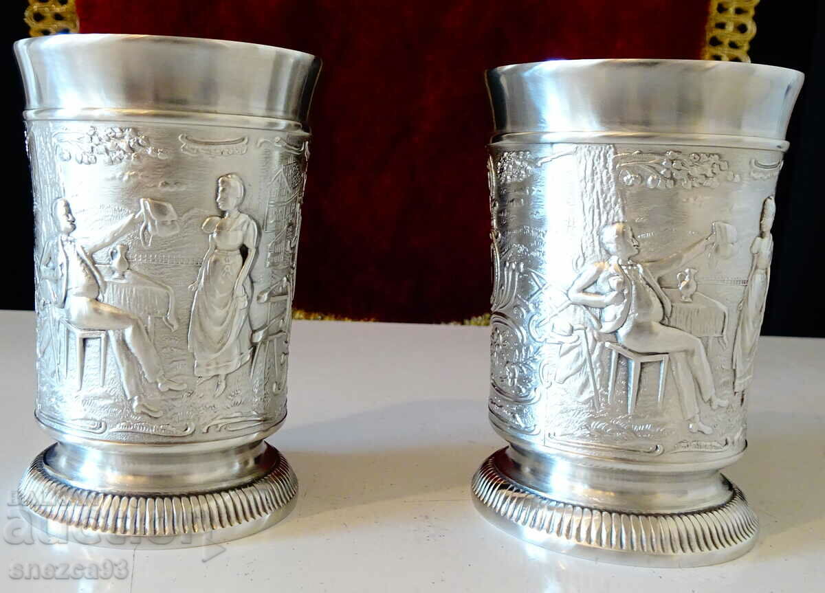 Tin wine glasses, scenes from a love song.