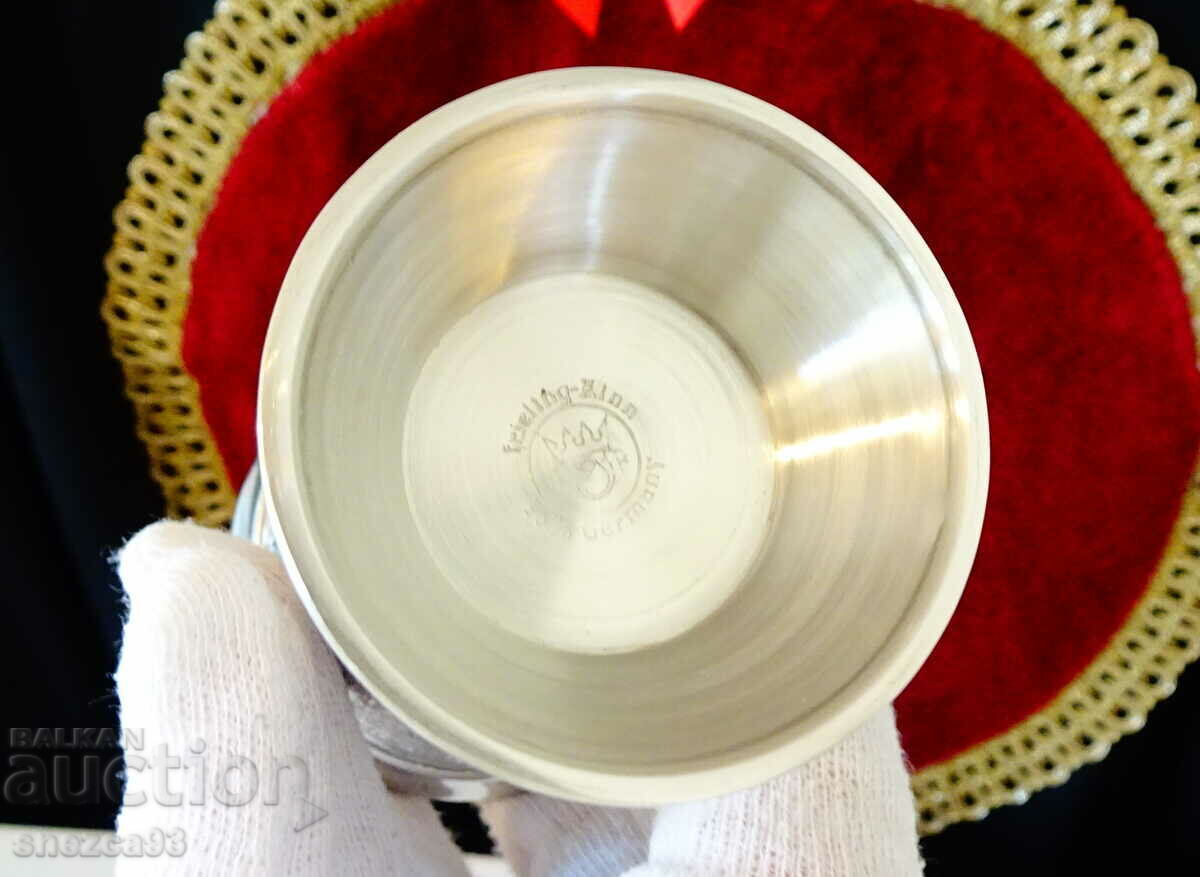 German pewter cup, pictures of a love song. - 7 German pewter cup, pictures of a love song. - 7