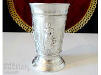 German pewter cup, pictures of a love song.