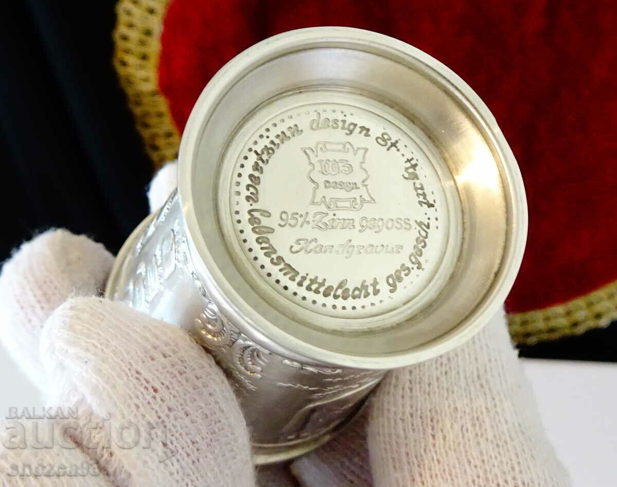 Pewter Bowl, Shot, German Crests - 7