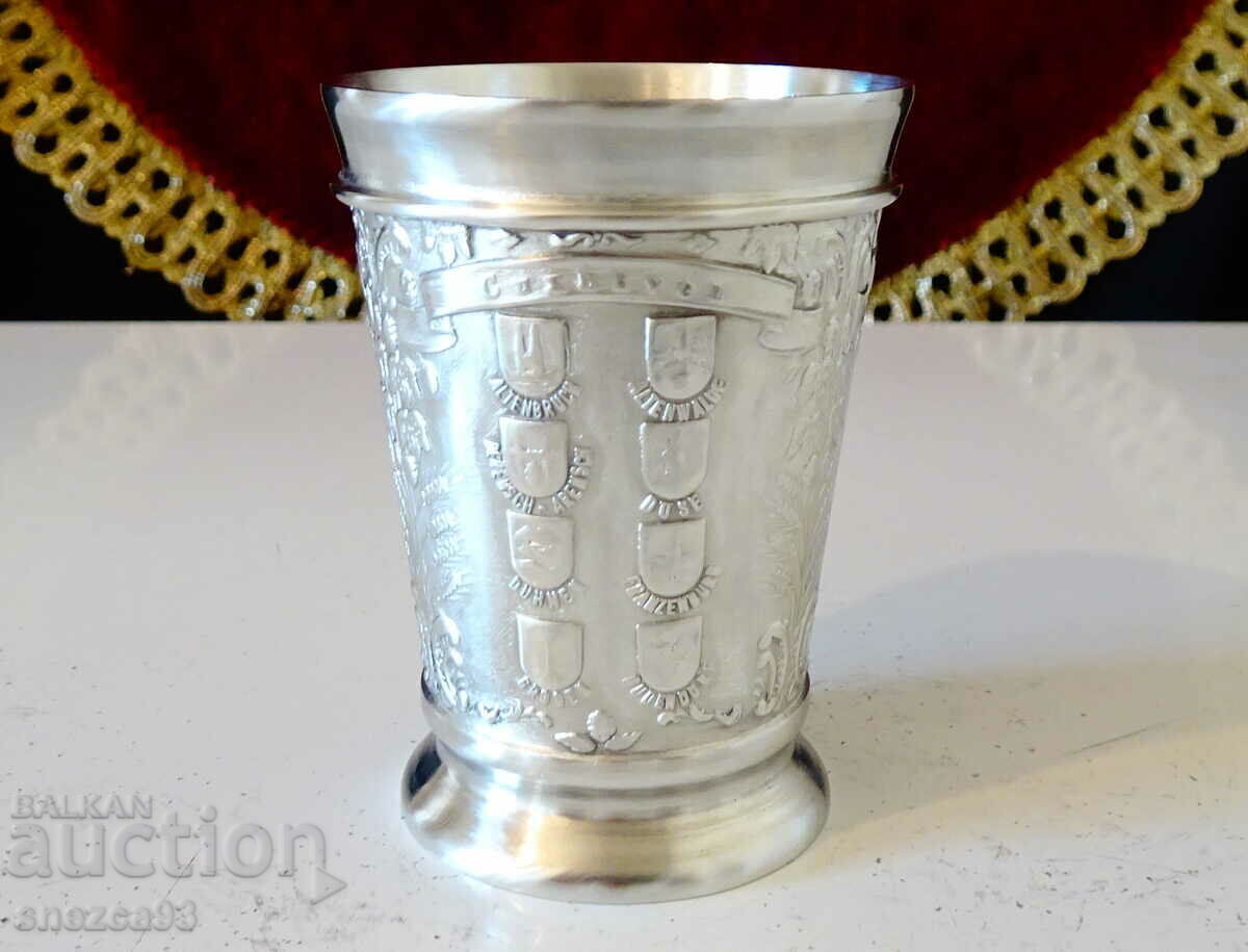 Pewter Bowl, Shot, German Crests