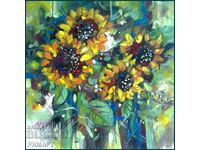 Авторска картина "Летни слънца"размер 50/50см