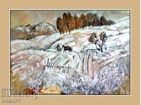 Author's painting - watercolor"/acrylic "White idyll" - size 60/80 cm