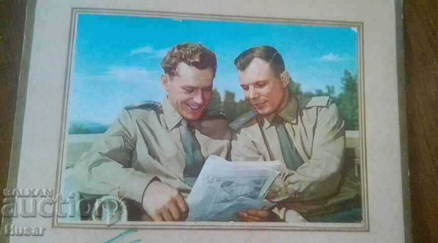 Old photo of cosmonauts Gagarin and Titov 1961.