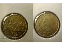 MINT ERROR-20 Euro Cent 2000 moră crăpată