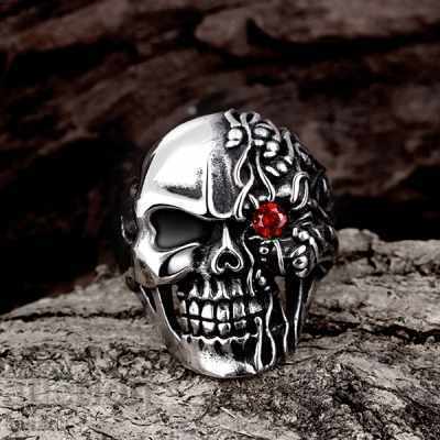 Massive men's ring - skull with zircon, heavy metal, punk with price 20.00 BGN | € 10.23 Massive men's ring - skull with zircon, heavy metal, punk with price 20.00 BGN | € 10.23