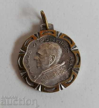 . OLD RELIGIOUS MEDALLION POPE PAUL 6 6TH PENDANT