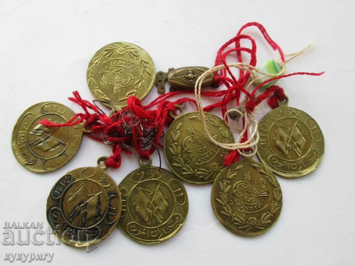 7 pcs. old Turkish brass pendari pendants for costume jewelry - 6 7 pcs. old Turkish brass pendari pendants for costume jewelry - 6