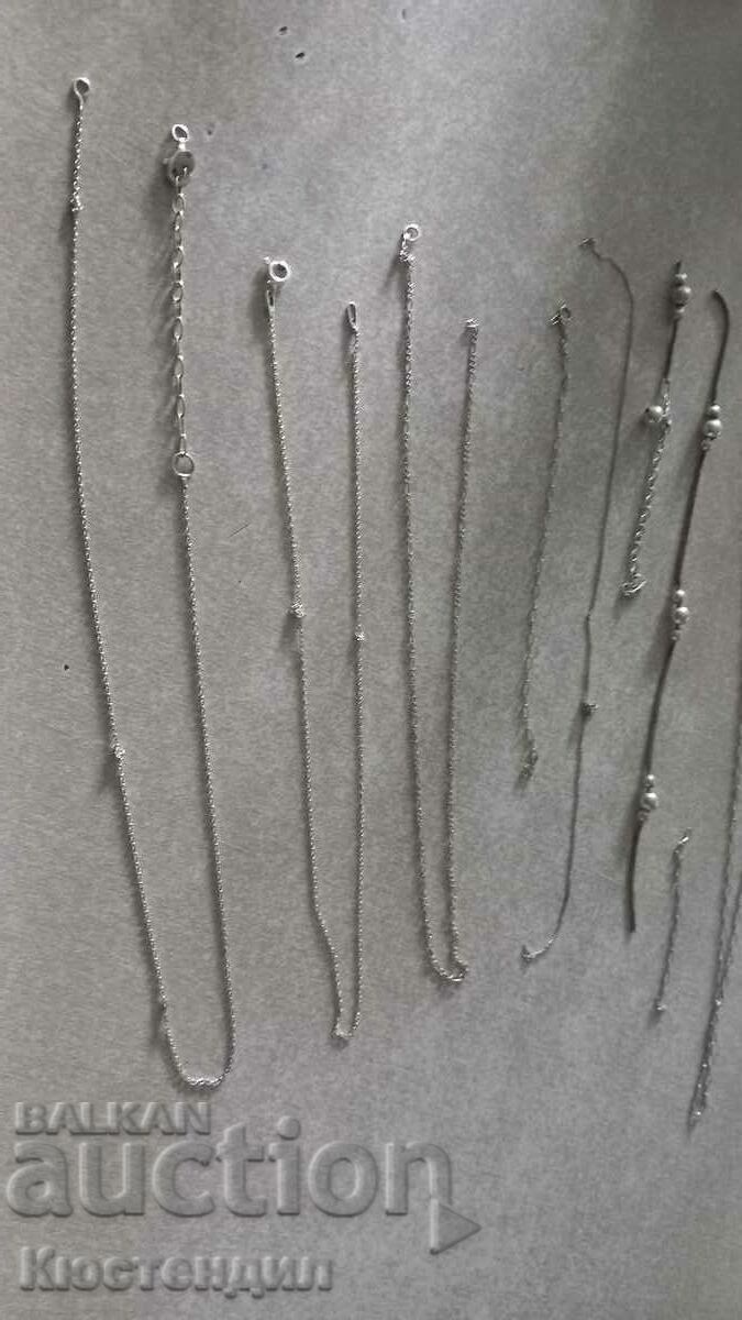 LOT OF SILVER CHAIN AND BRACELETS - 5 LOT OF SILVER CHAIN AND BRACELETS - 5