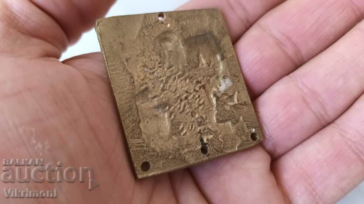 Icoana veche de bronz, pelerinaj, Fecioara Maria, - 5 Icoana veche de bronz, pelerinaj, Fecioara Maria, - 5