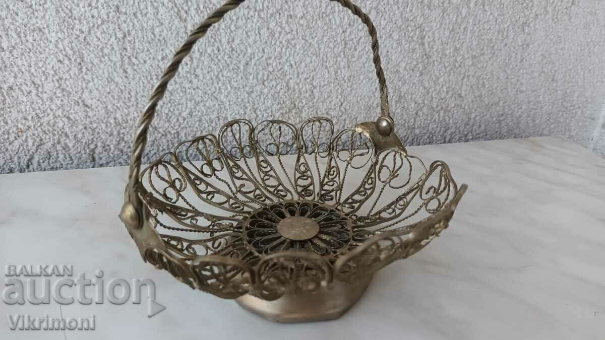 Old, filigree, dish, paneer, for sweets Old, filigree, dish, paneer, for sweets