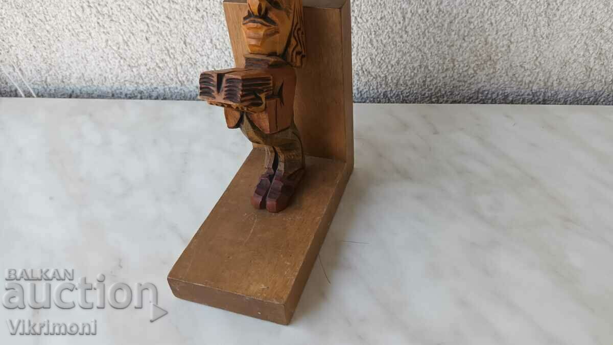 Licitație Sculptură în lemn, figură, dop de carte Licitație Sculptură în lemn, figură, dop de carte