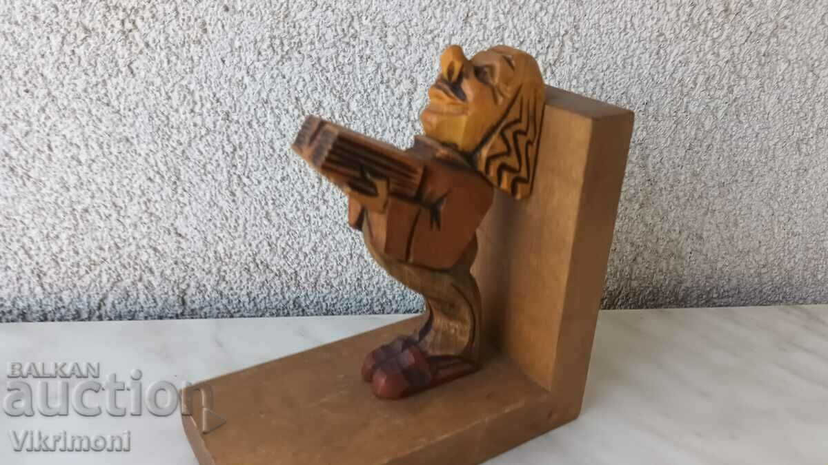 Wood carving, figure, book stopper