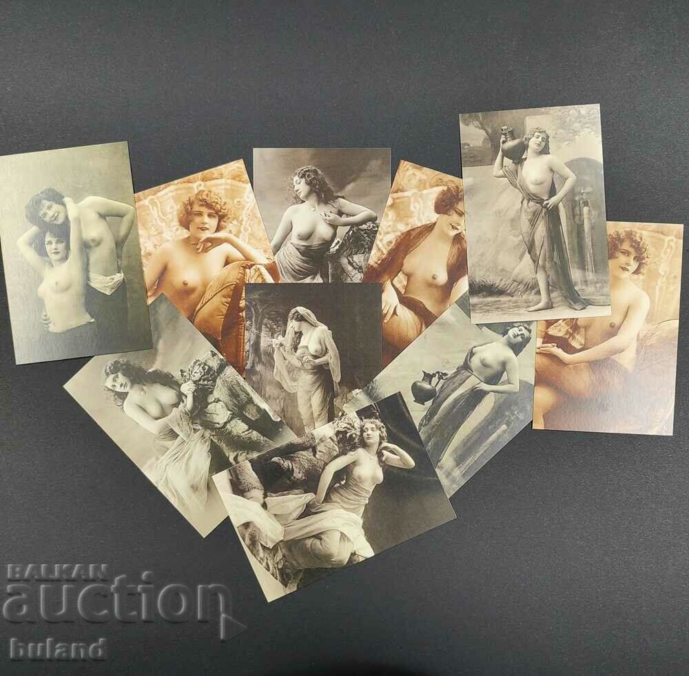 LOT of 10 New Postcards Retro Erotic Nude Women