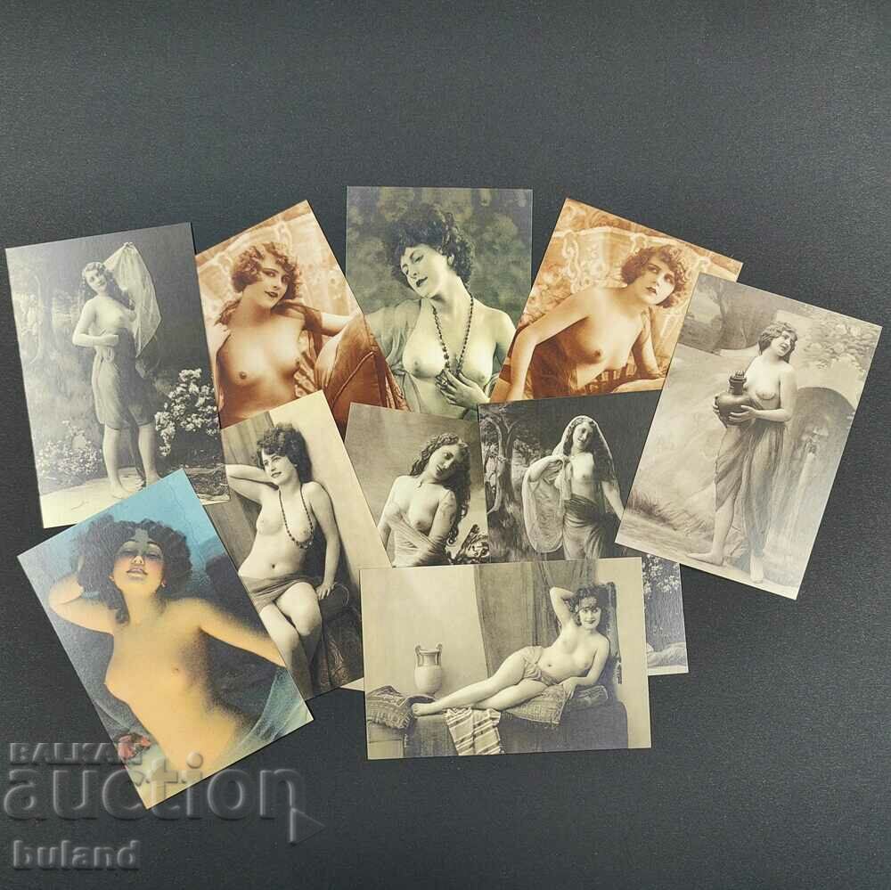 LOT of 10 New Postcards Retro Erotic Nude Women