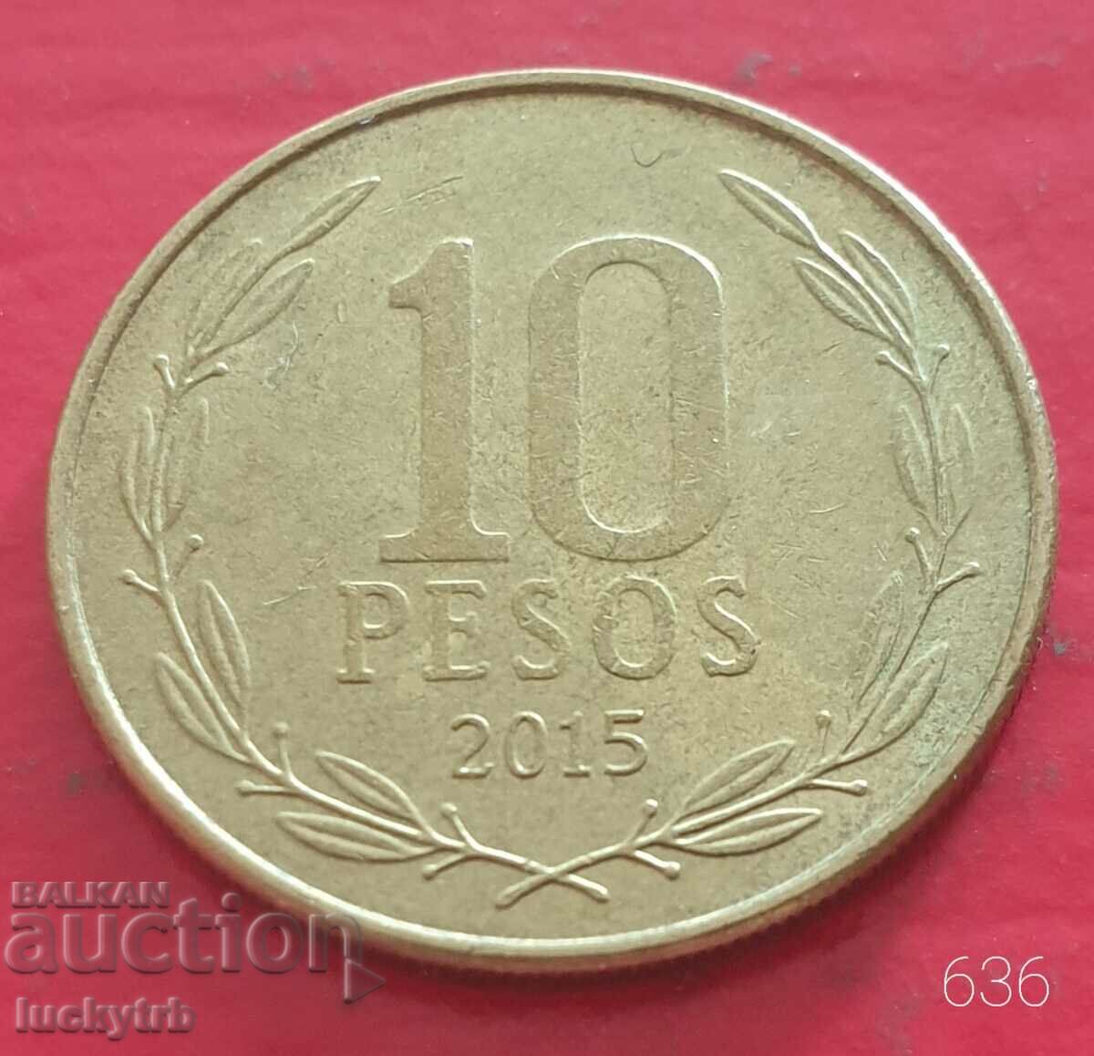 10 pesos 2015 "U" - Chile